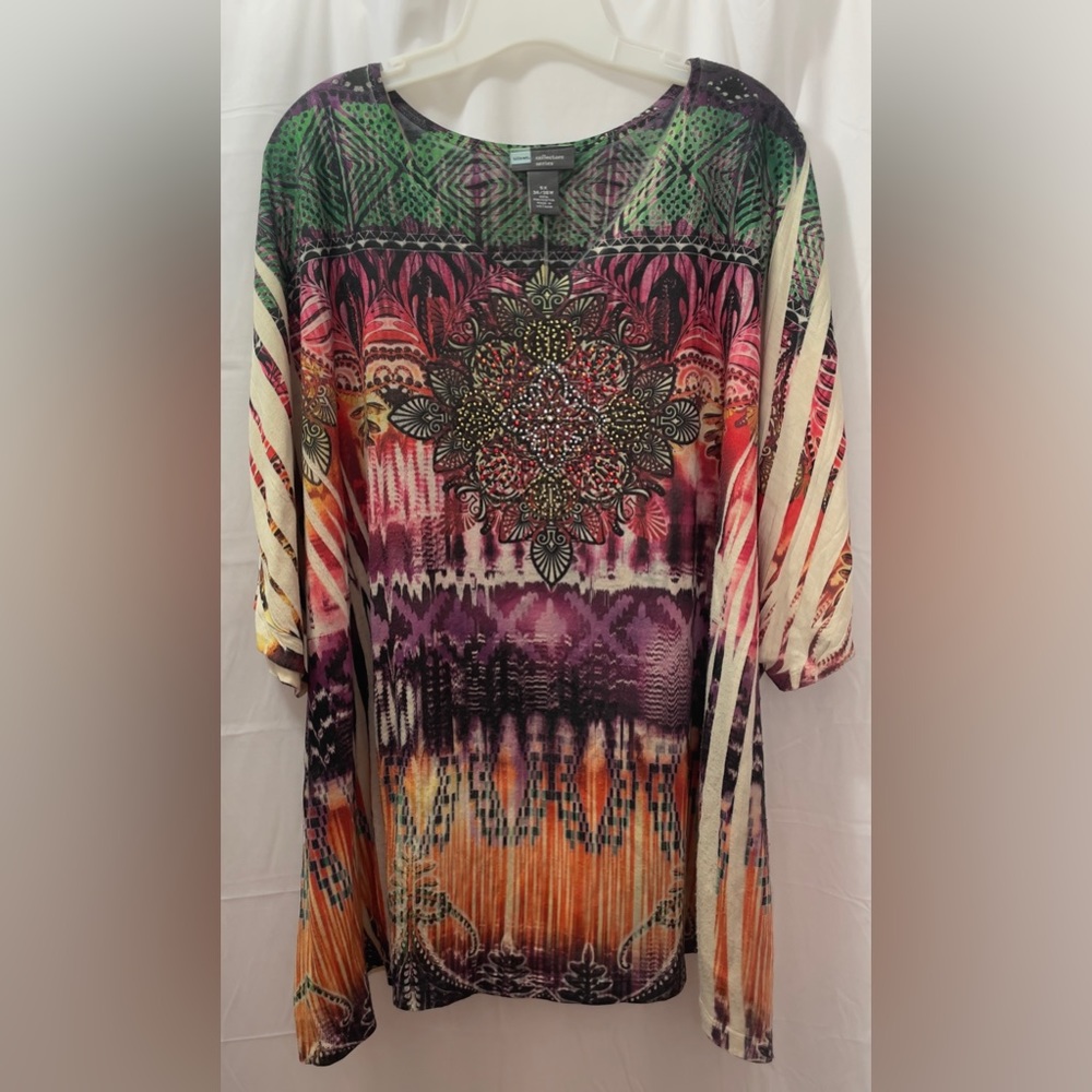 Catherines 5x multi color knit top